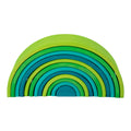 12-Piece Stained Large Basswood Rainbow Stacking Blocks – Meadow Green