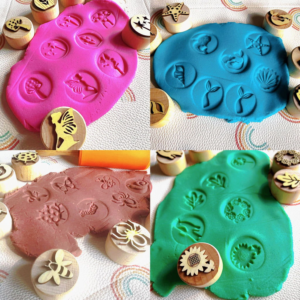Wooden Playdough Stampers Set