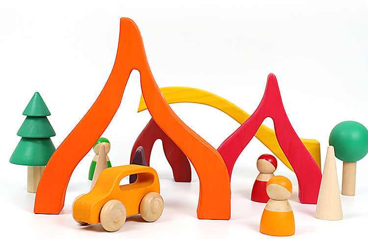8 Pcs Wooden Trees Toy Set