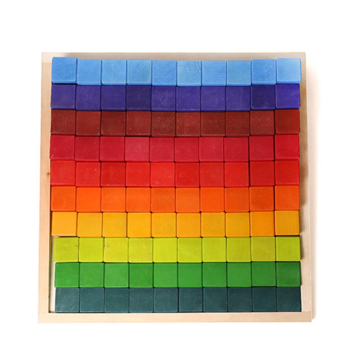 100 Pcs STAINED Large Stepped Counting Wooden Stacking Blocks