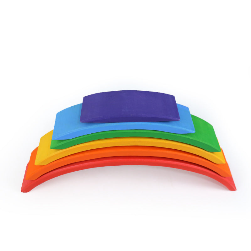 6 Pcs Wooden Rainbow Bridge Stacking Building Blocks