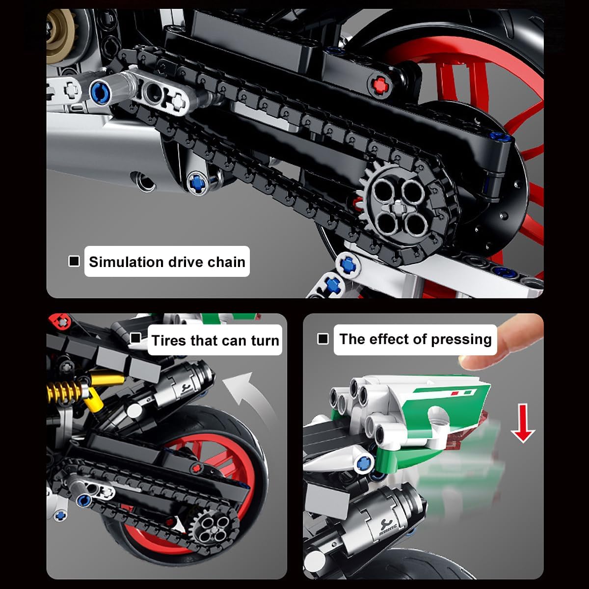 1:8 Motorcycle Building Blocks