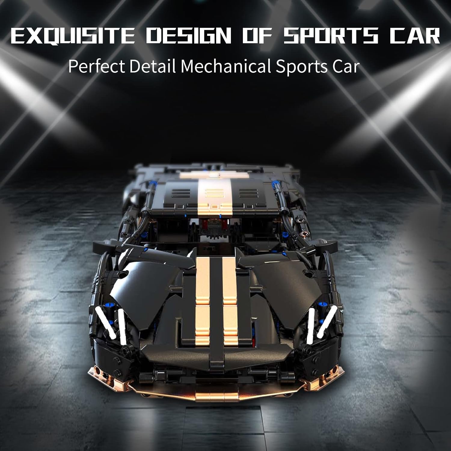 Black Gold Sports Car Building Blocks
