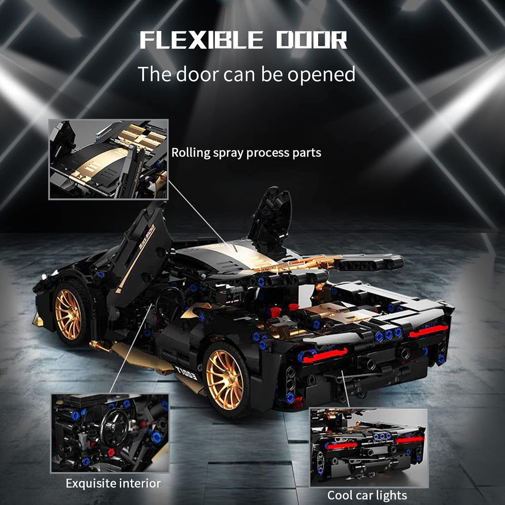 Black Gold Sports Car Building Blocks