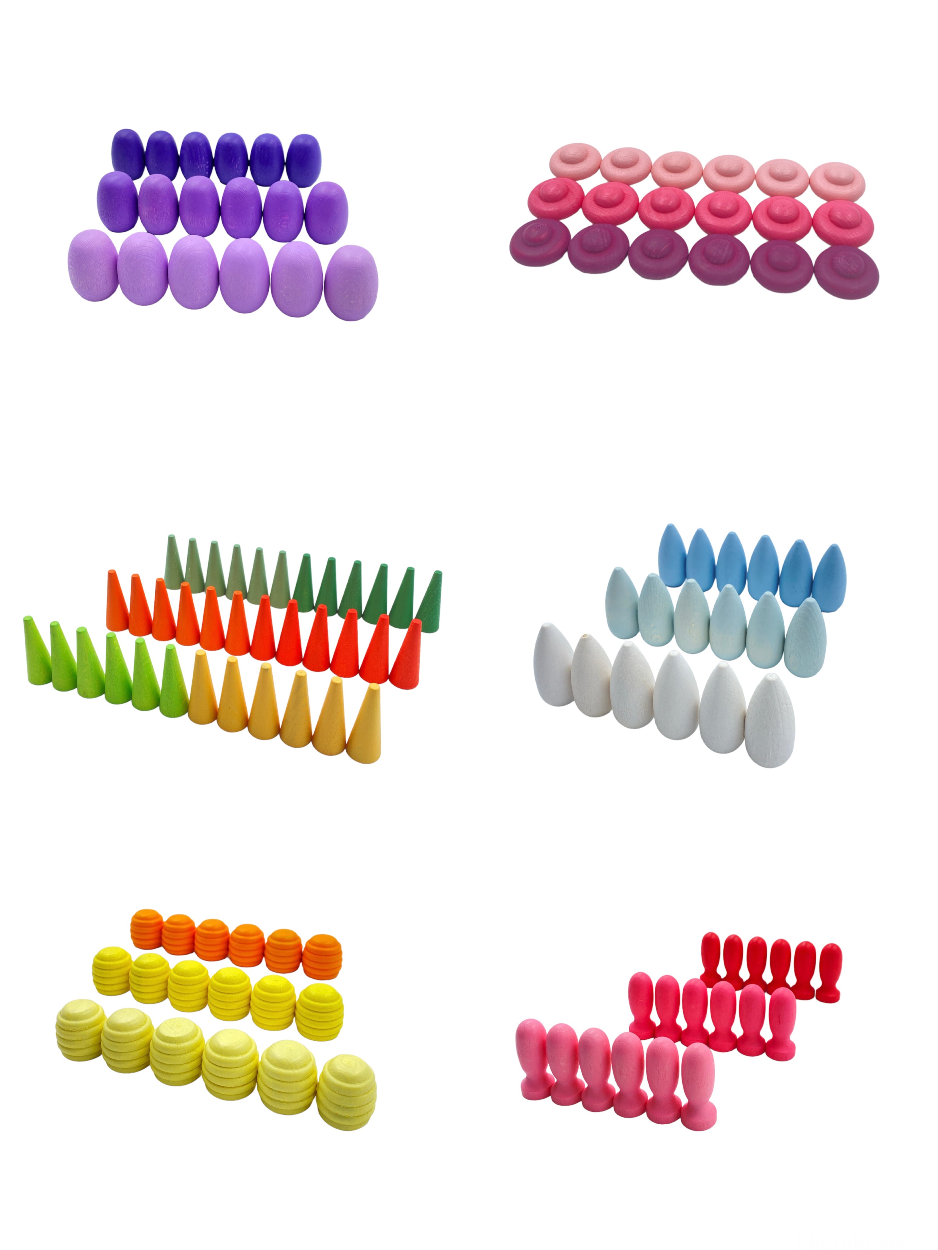 NEW 252-Piece Mandala Loose Parts Play Set with Mini Rainbow & Natural Wooden Blocks