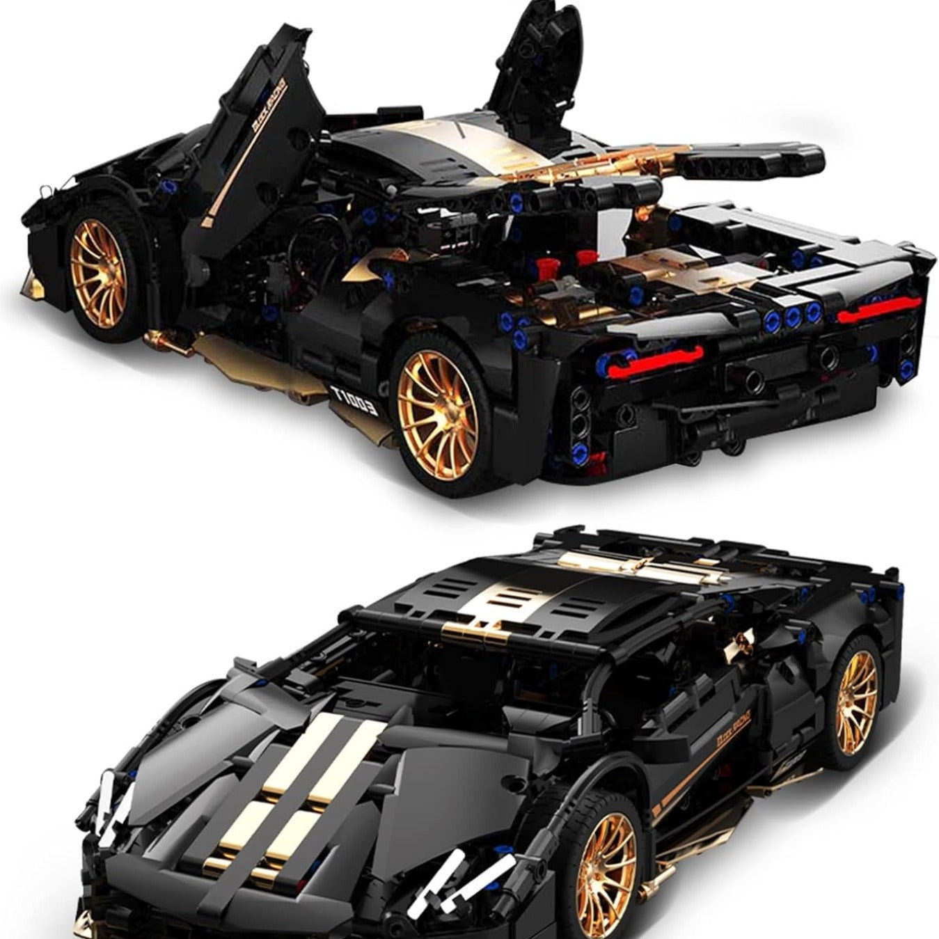 Black Gold Sports Car Building Blocks