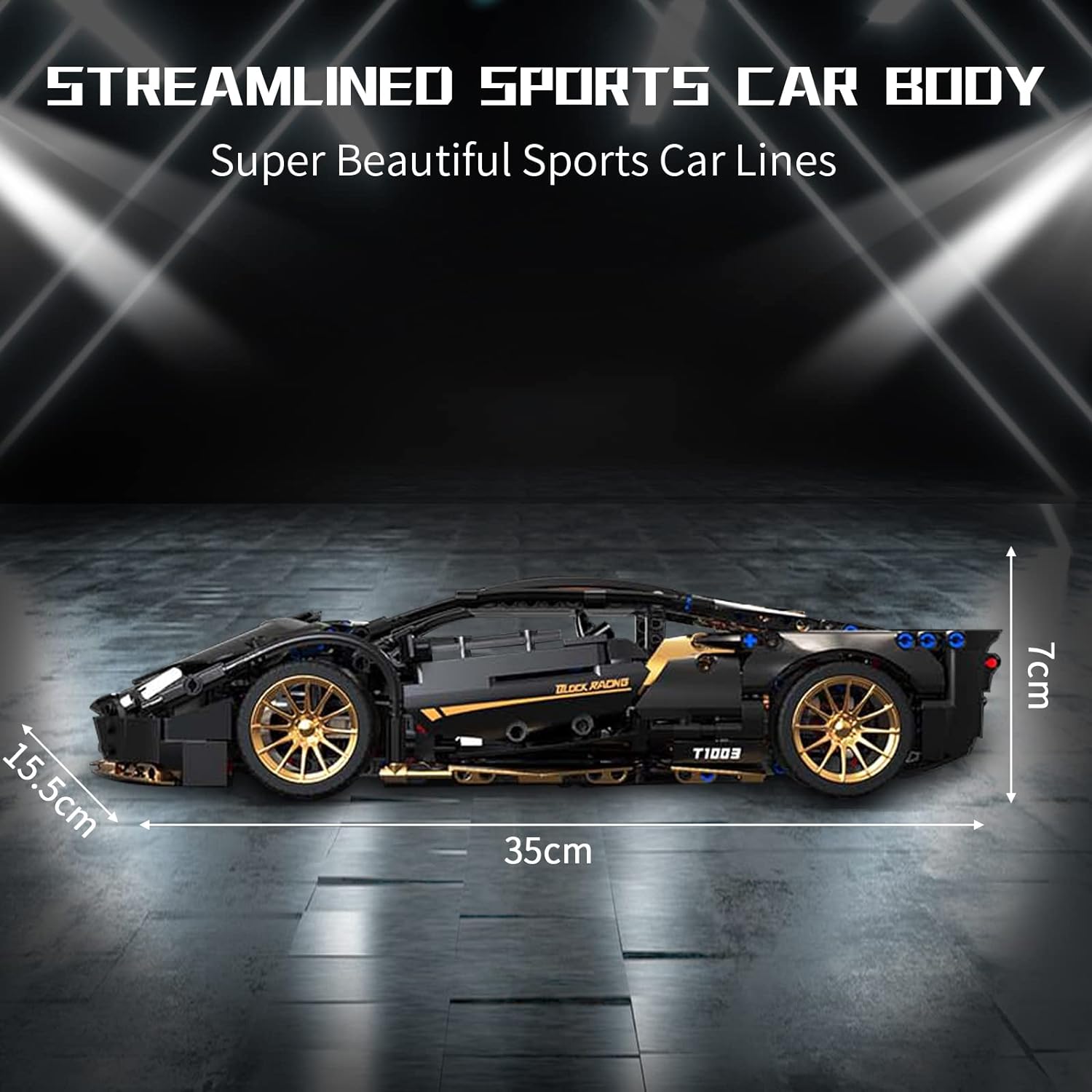 Black Gold Sports Car Building Blocks