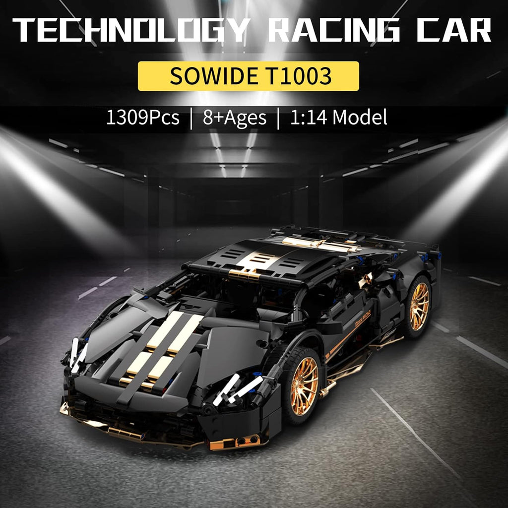 Black Gold Sports Car Building Blocks