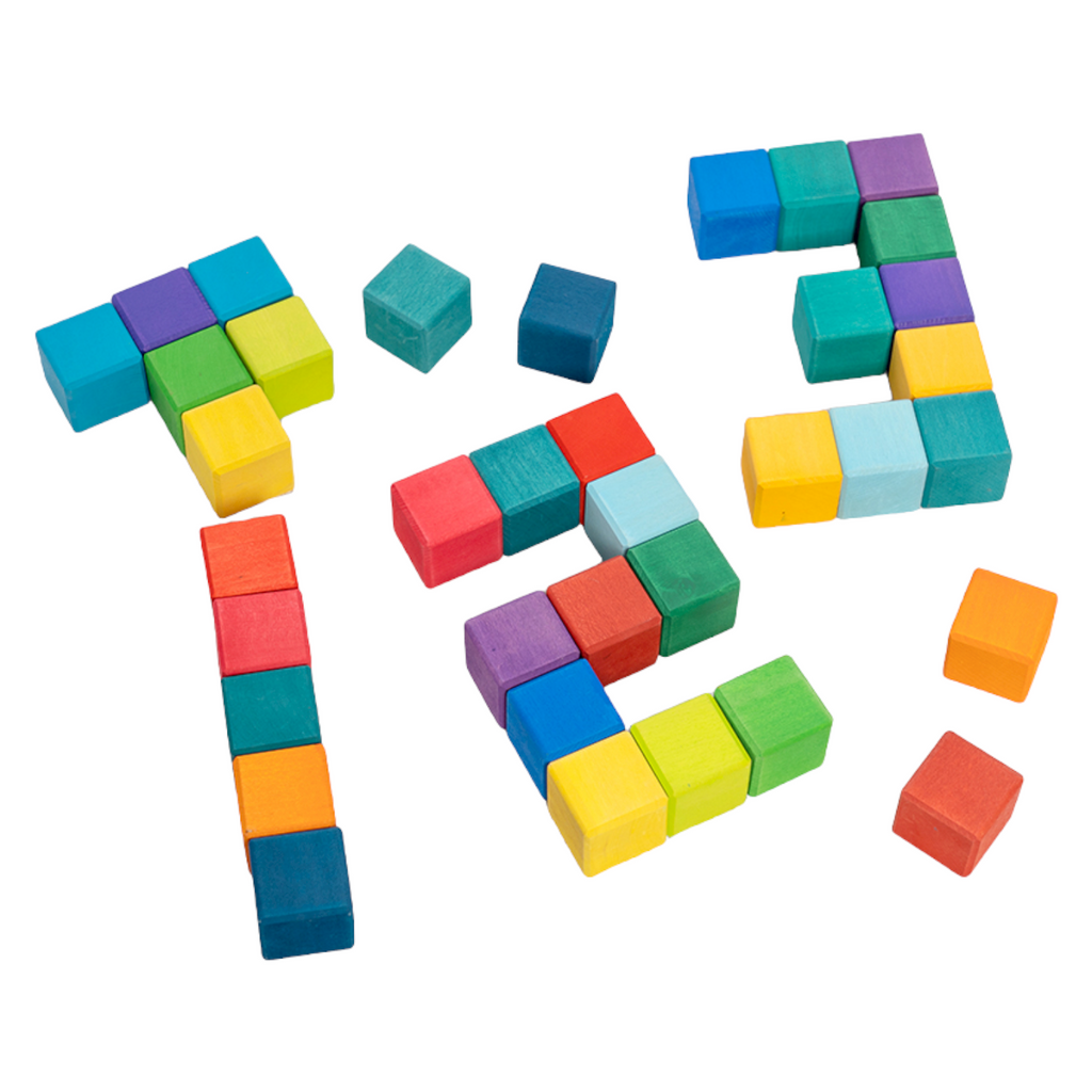 36 Pcs Stained Rainbow Mosaic Building Blocks – Primary Colors