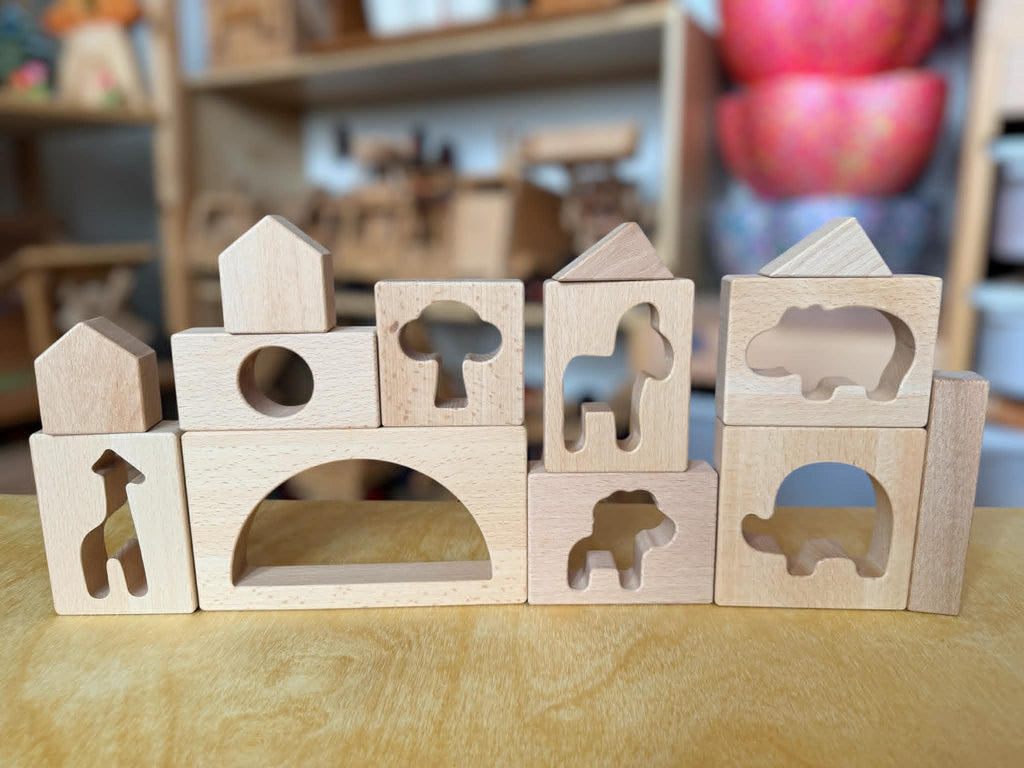 Green Elephant Original Design – Wild Rainbow Safari Blocks Exclusive Limited Edition Wooden & Acrylic Play Set
