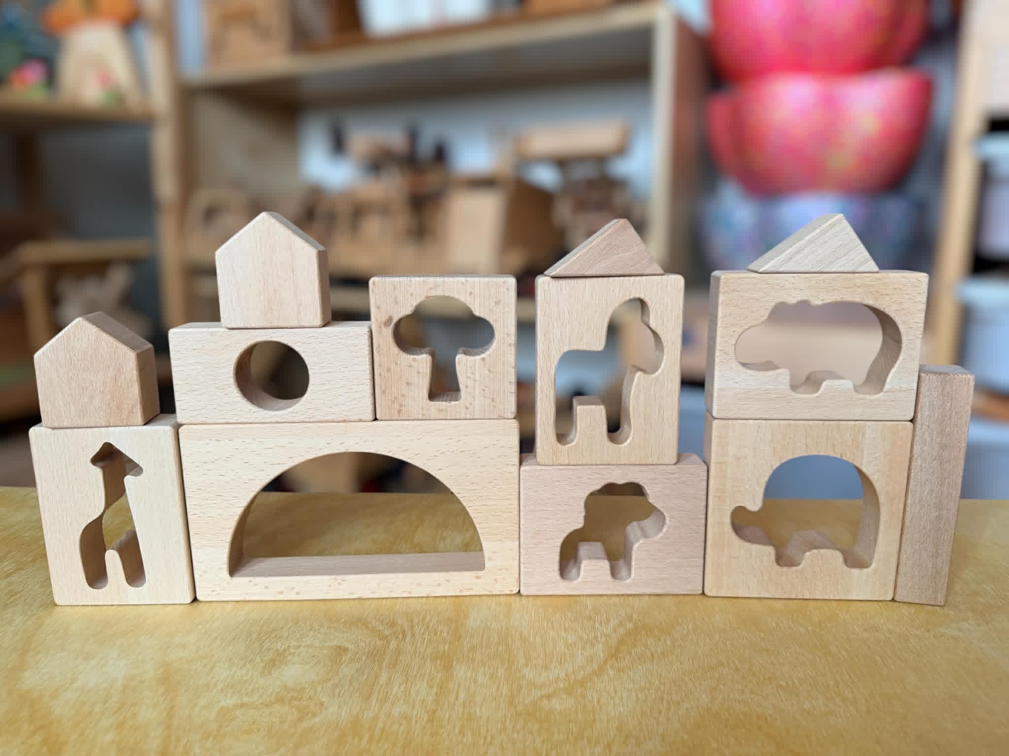 Green Elephant Original Design – Wild Rainbow Safari Blocks Exclusive Limited Edition Wooden & Acrylic Play Set