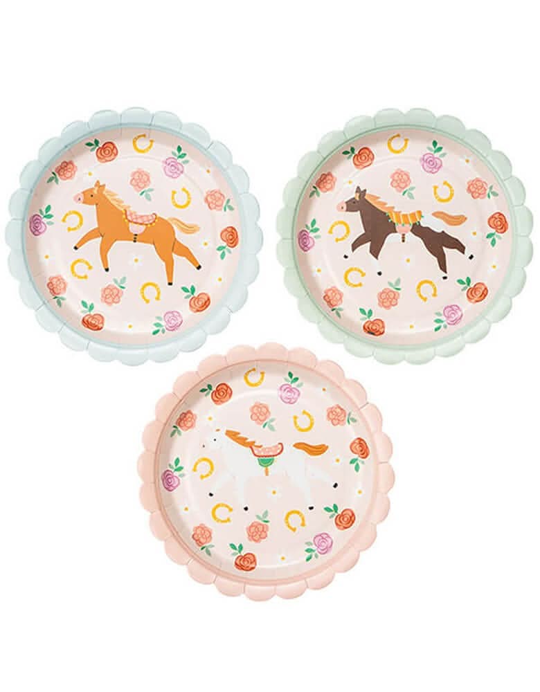 Floral Pony Side Plates – 7" Paper Plates (Set of 6) - Waydiy