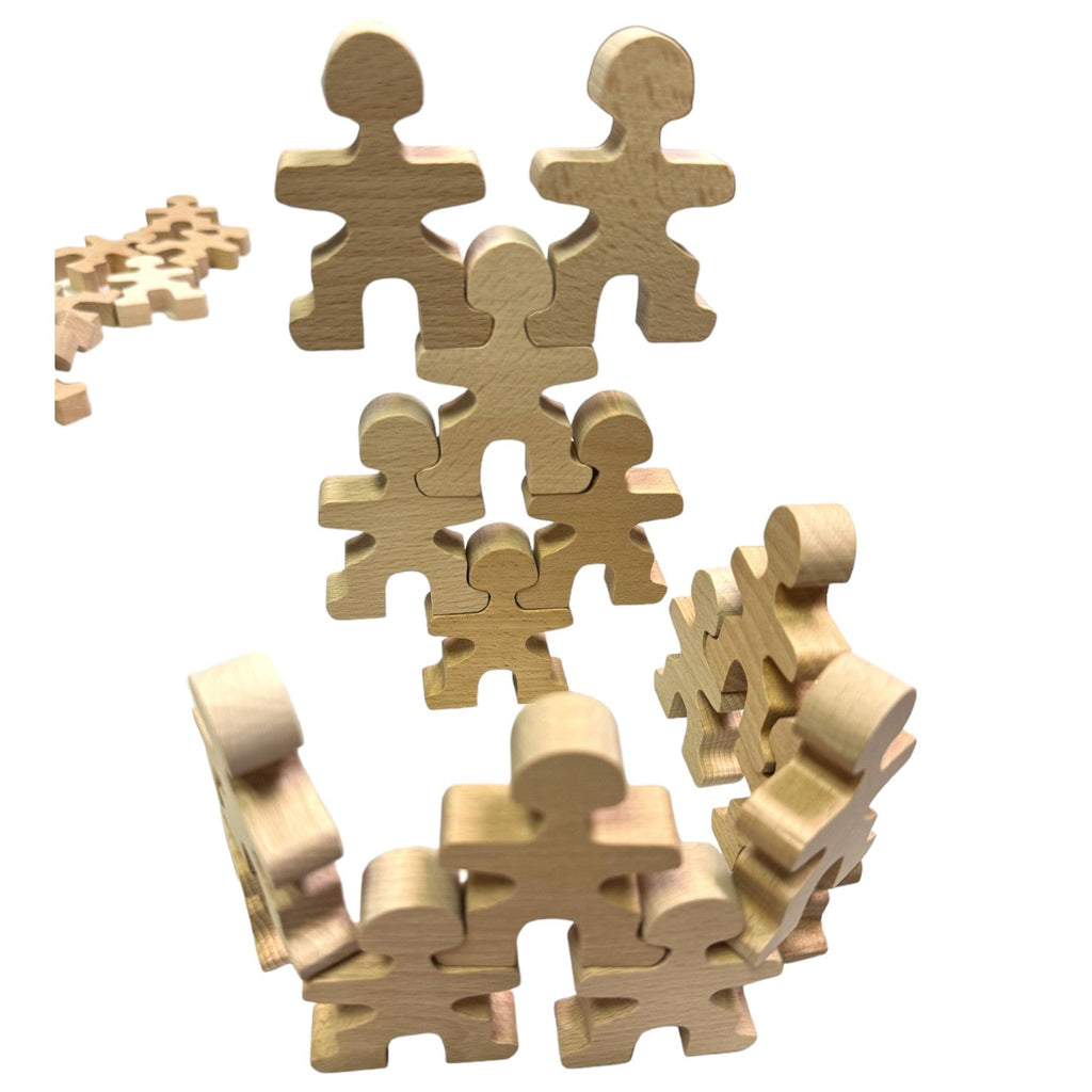 32-Piece Wooden Little Balancing People Stacking Set | Mindful Open-Ended Play