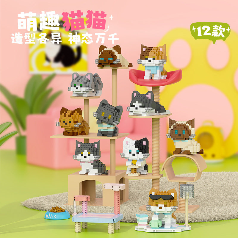 Mini Cat Animal Building Set
