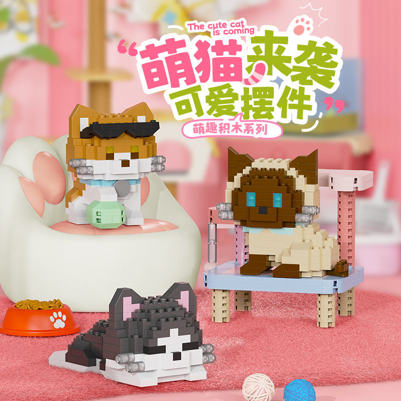 Mini Cat Animal Building Set