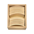 28-Piece Mini Curved Natural Wooden Building Block Set with Storage Tray
