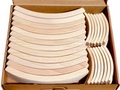 42-Piece Combination Set – 12 Large & 30 Mini Curved Natural Wooden Building Blocks