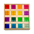 64-Piece Rainbow Crystal Stones & Interlocking Slats Building Set with Storage Tray