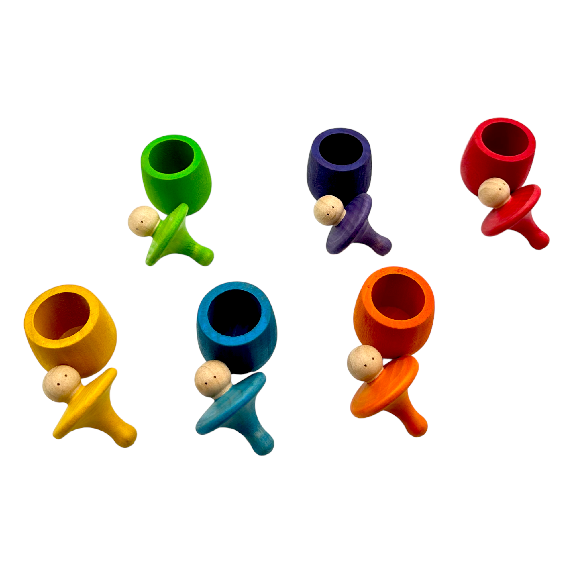 Set of 6 Stained Little Things Wooden Treasure Boxes – Primary Rainbow Colors