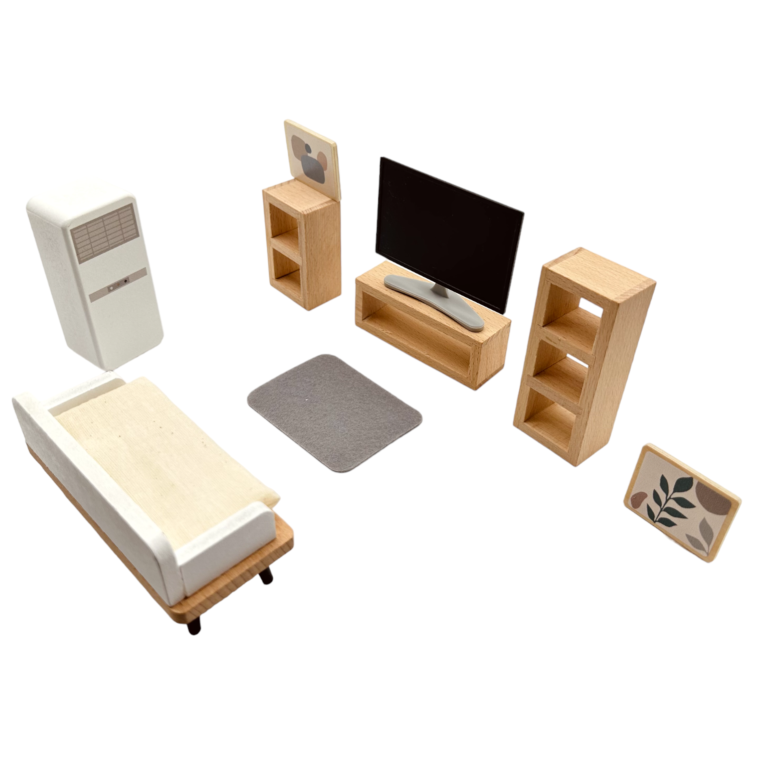 Wooden Dollhouse Furniture Toy Pretend Play Set