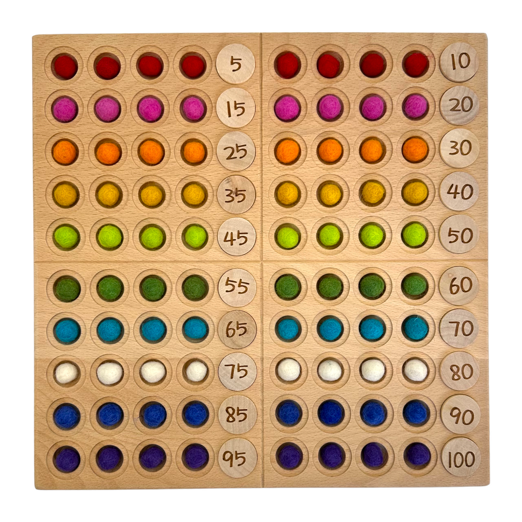 Hundred Frame Coin Pockets Set with Counting and Alphabet Coins