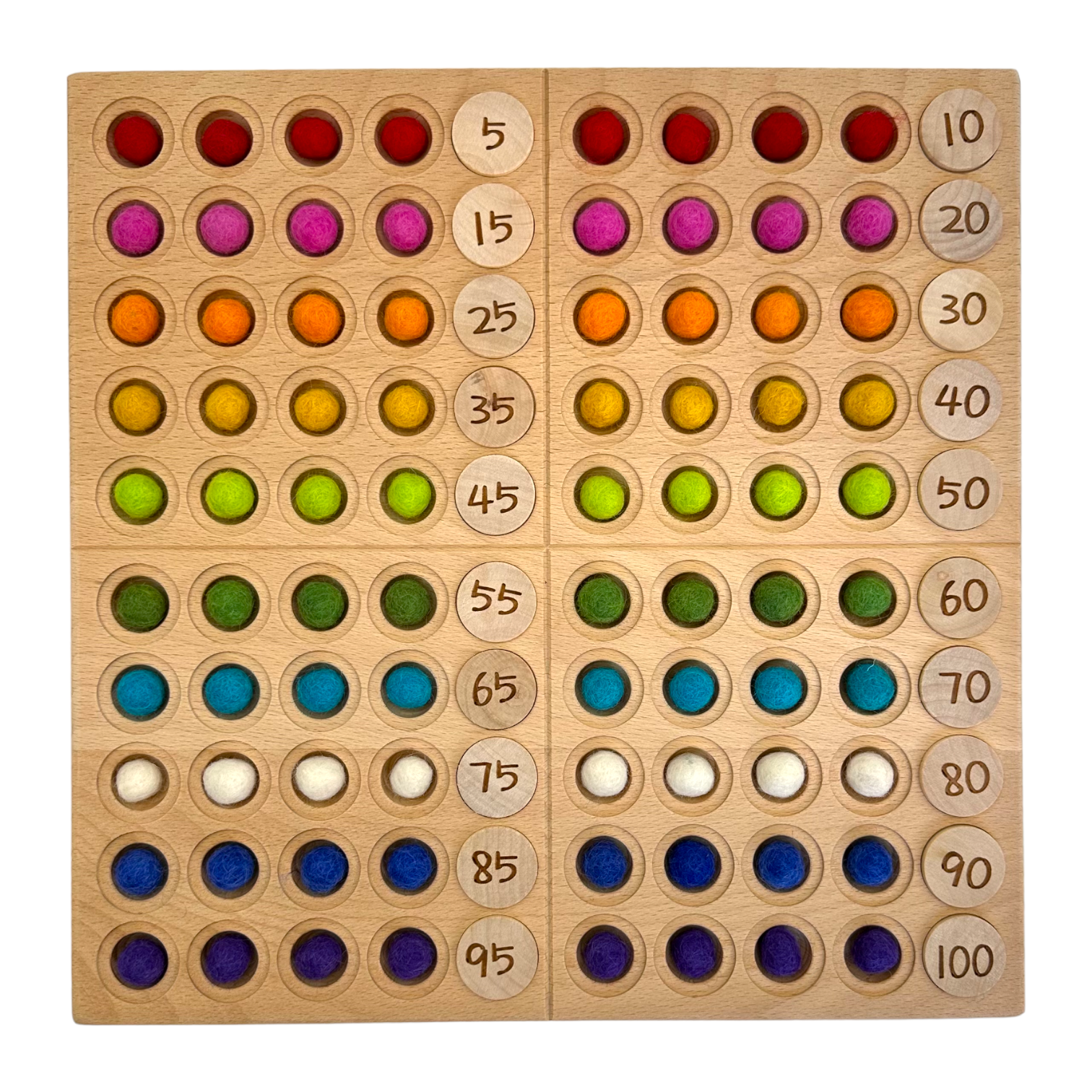 Hundred Frame Coin Pockets Set with Counting and Alphabet Coins