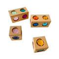 4 Pcs Cube and Cuboid Gemmed Stacking Blocks Set