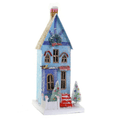 Holiday Village House – Blue Townhouse Christmas Decoration, 11.5 in - Waydiy