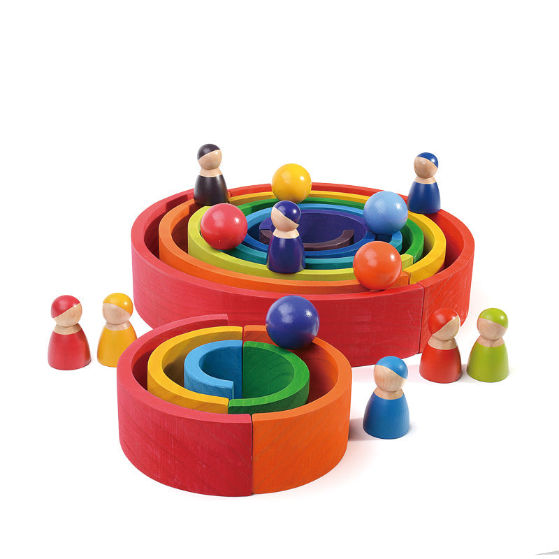 6-Piece Rainbow Wooden Balls – 1.8" Diameter