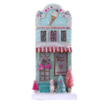 Holiday Village House – Ice Cream Shoppe Christmas Decoration, 12.5 in - Waydiy