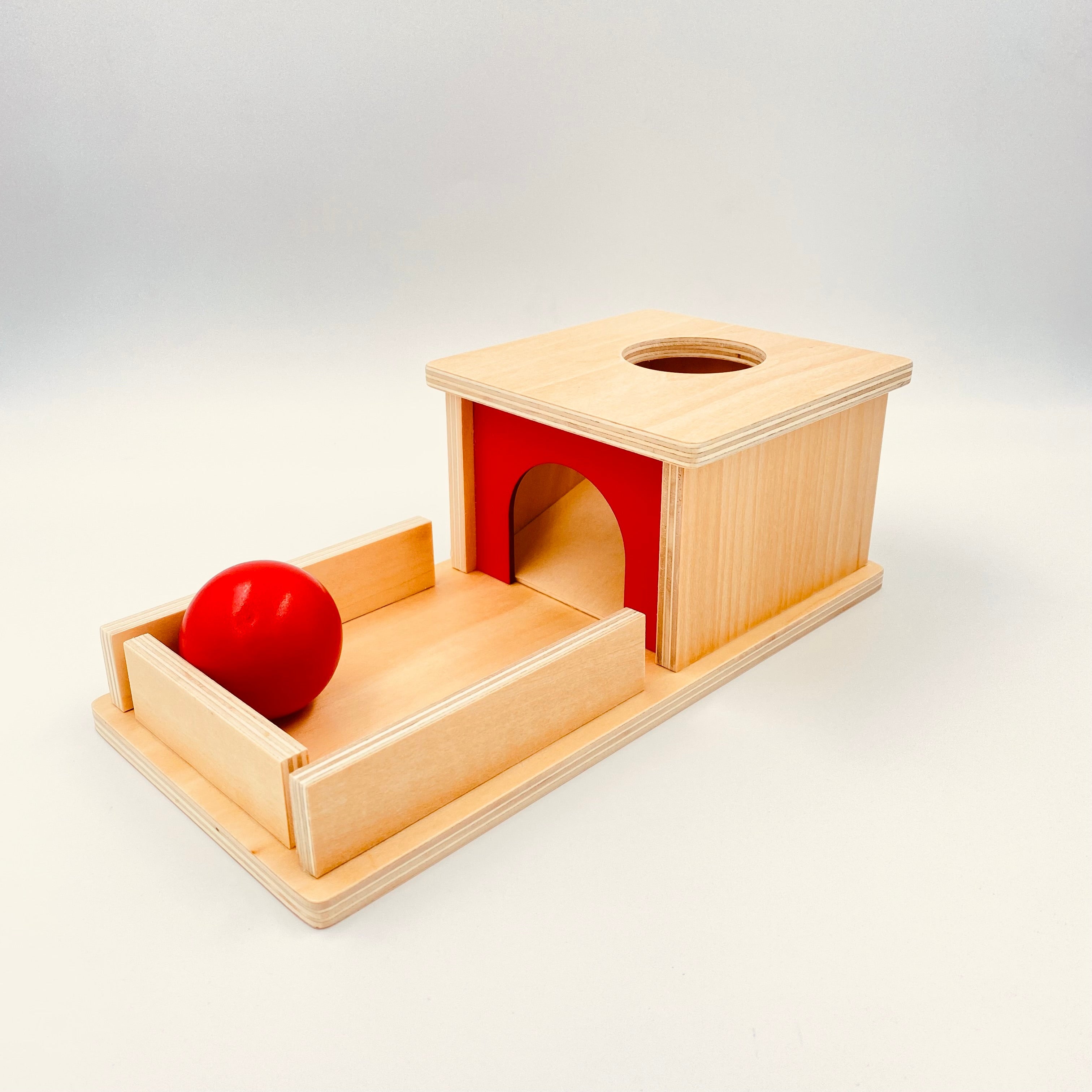 open-ended Object Permanence Box with Tray and Ball
