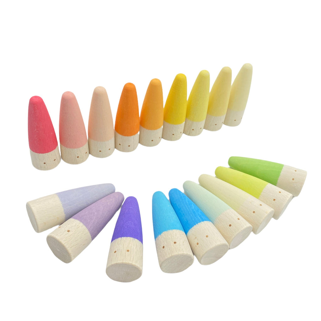 18-Piece Stained Wooden Stick Gnomes