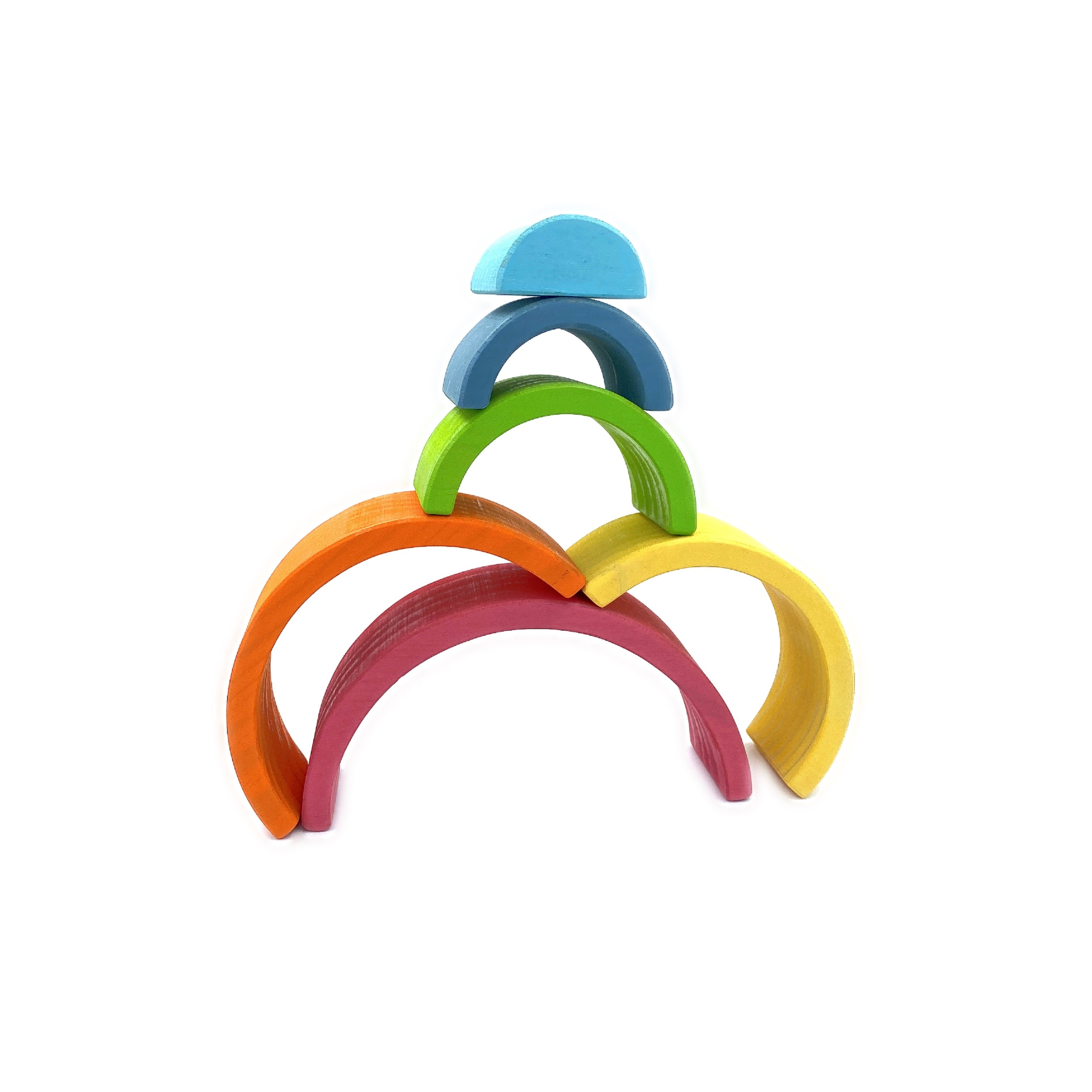 6 Pcs Small Rainbow Stacking Blocks – Pastel / Macaron Colors