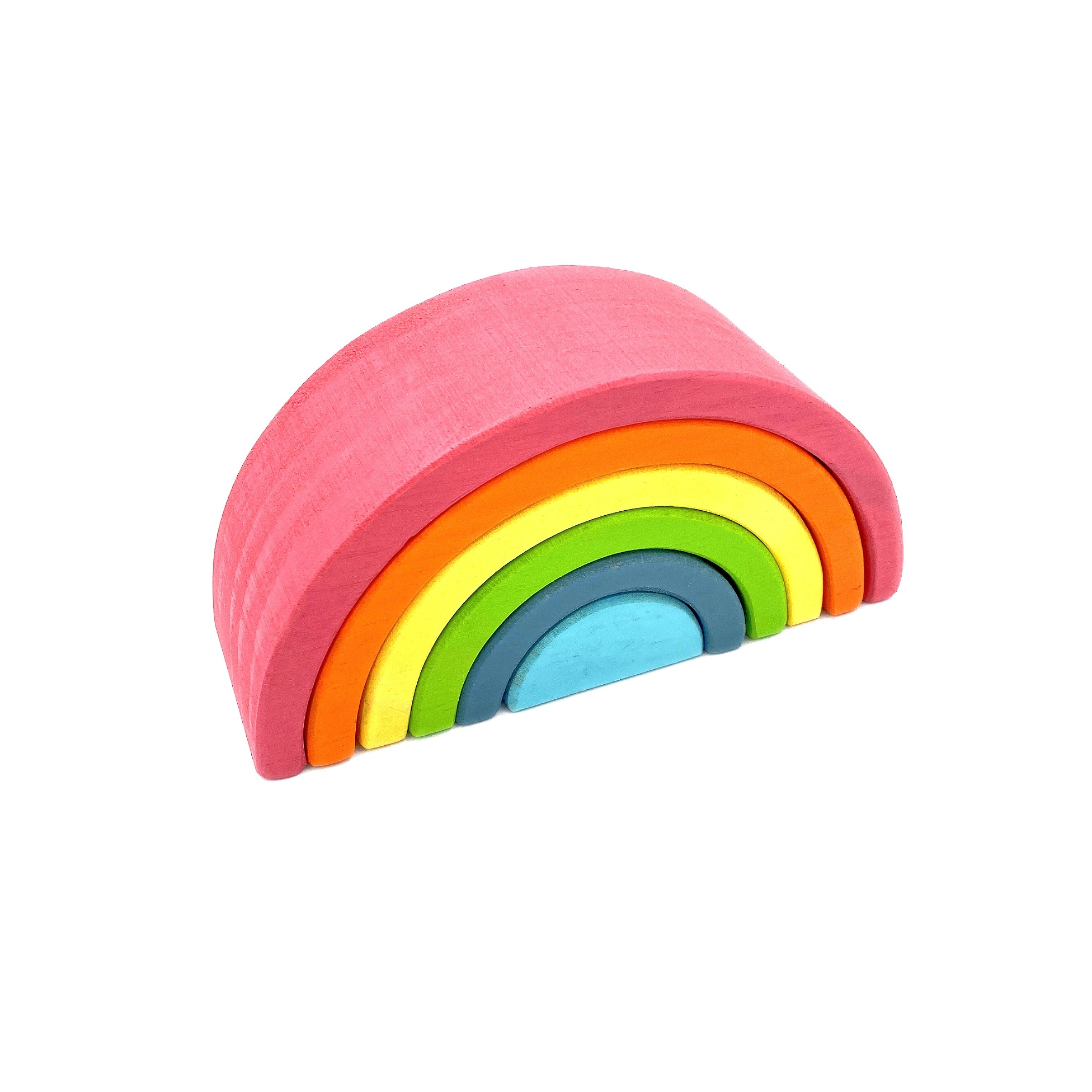 6 Pcs Small Rainbow Stacking Blocks – Pastel / Macaron Colors