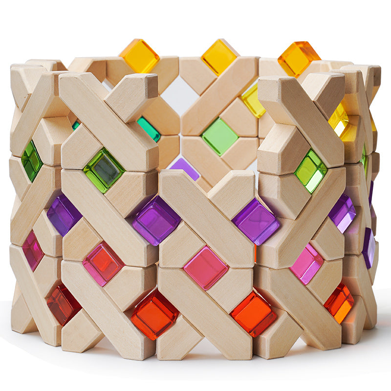 80 Pcs Combination Set with 32 X-Shape Blocks and 48 Lucite Cubes