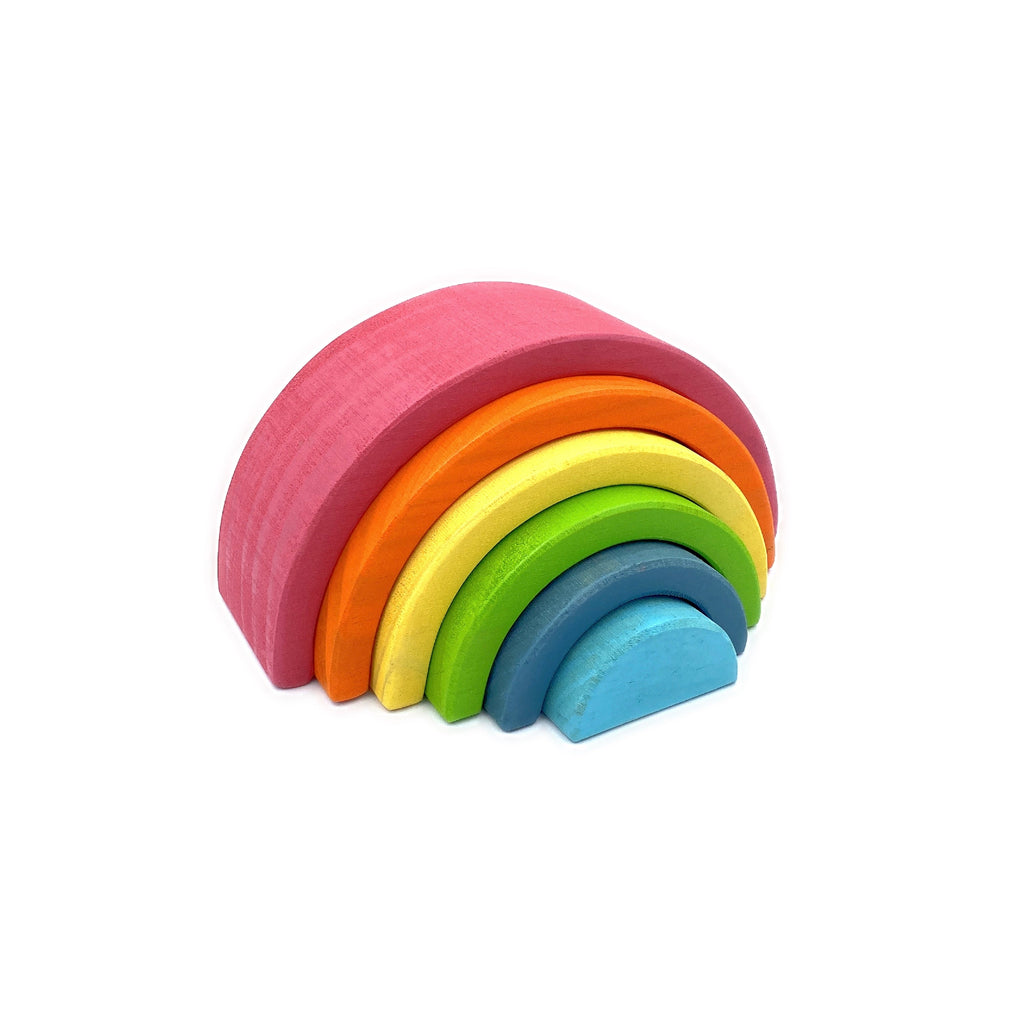6 Pcs Small Rainbow Stacking Blocks – Pastel / Macaron Colors
