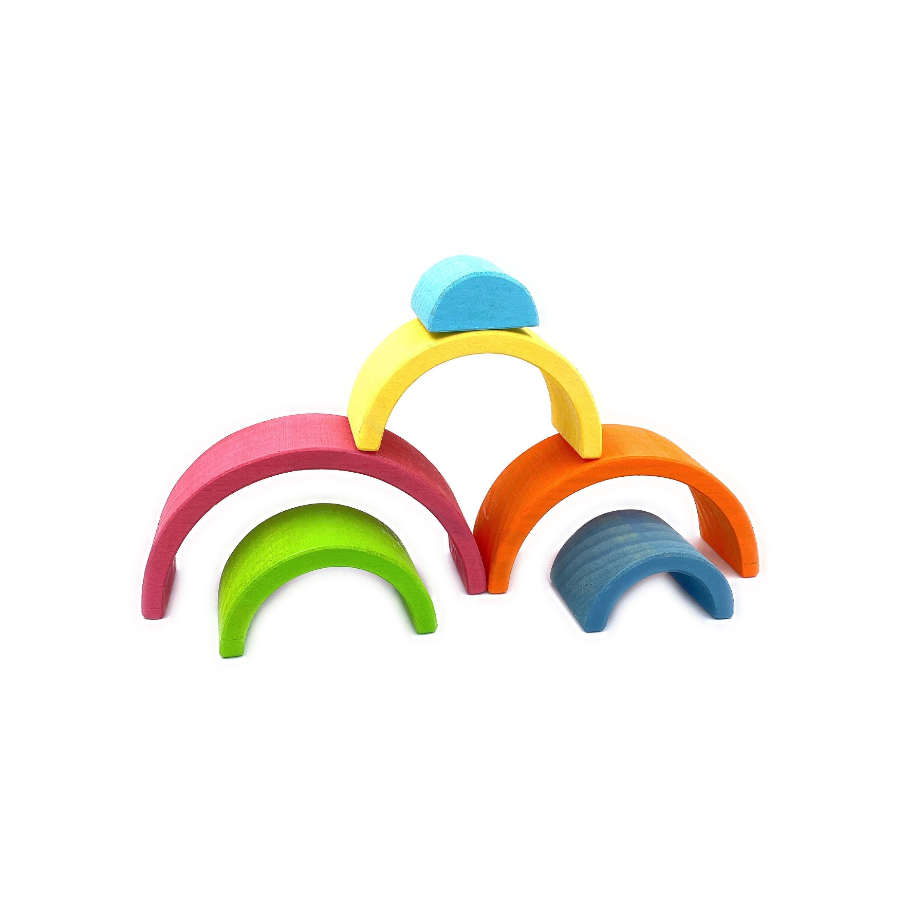 6 Pcs Small Rainbow Stacking Blocks – Pastel / Macaron Colors