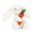 Plush White Bunny with Carrot – 18cm - Waydiy