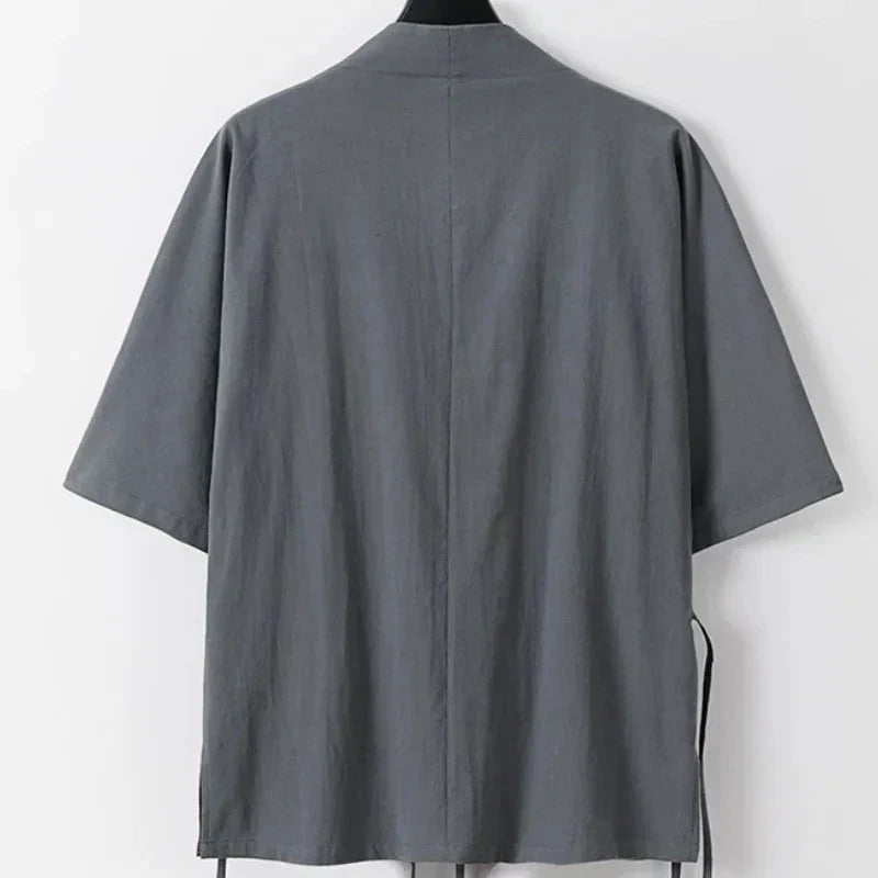 Japanese-themed Minimal Plain Men’s Kimono Jacket