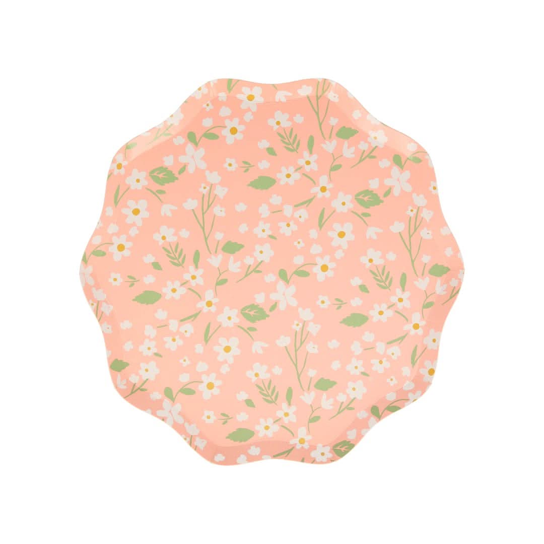 Ditsy Floral Paper Side Plates – 8.5" Party Set of 12 (4 Colors) - Waydiy