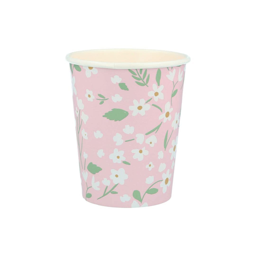 Ditsy Floral Paper Cups – 9 oz Party Set of 12 (4 Colors) - Waydiy