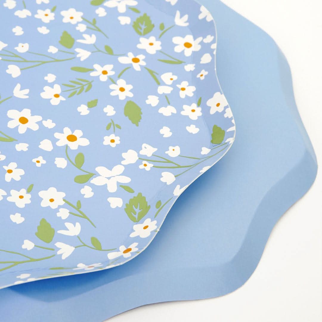 Ditsy Floral Paper Side Plates – 8.5" Party Set of 12 (4 Colors) - Waydiy