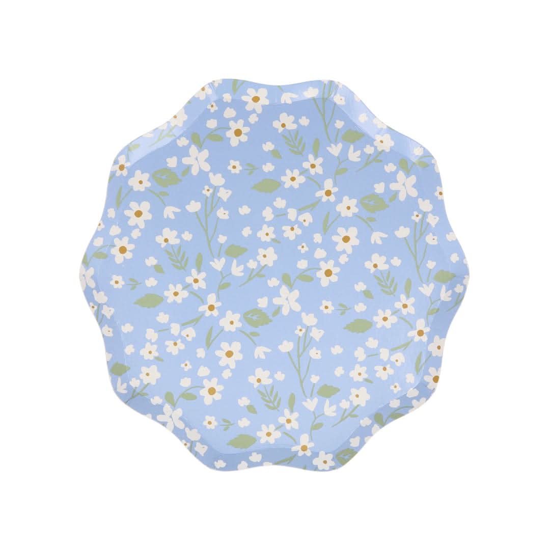 Ditsy Floral Paper Side Plates – 8.5" Party Set of 12 (4 Colors) - Waydiy